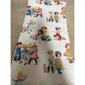 Vintage Children's wallpaper Roll with Playful Kids and Pets Design